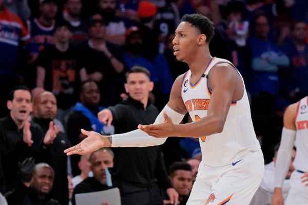 RJ Barrett scored 26 points in the Knicks' loss to the Heat in Game 1.