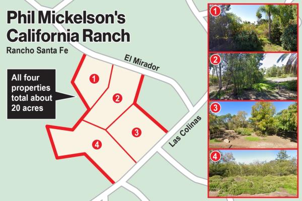 Phil Mickelson has bought up nearly 21 acres of land in Rancho Santa Fe to build dream estate. 