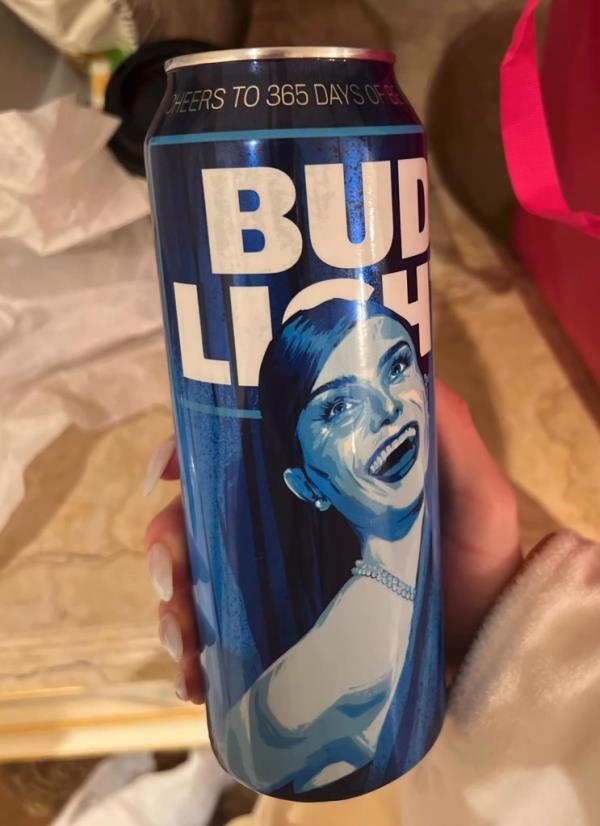 Dylan Mulvaney's face on Bud Light can